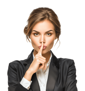 Businesswoman Shush Shh Gesture Isolated on Transparent Background png