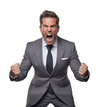 Angry Businessman Shouting Isolated on Transparent Background png