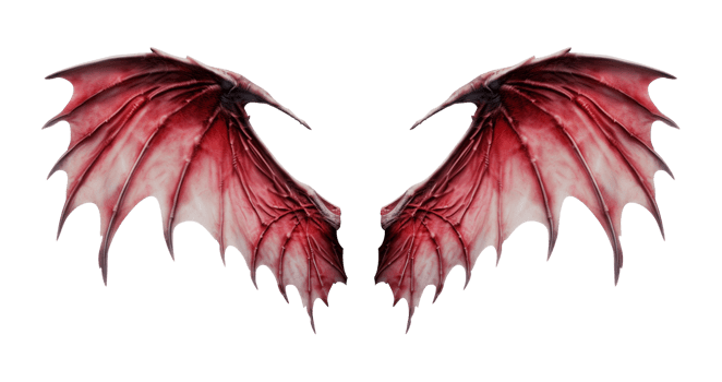 Red Dragon Wings Isolated on Transparent Background png