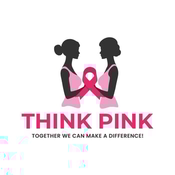 THINK PINK BREAST CANCER LOGO DESIGN vector