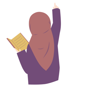 Muslim girl holding a book png