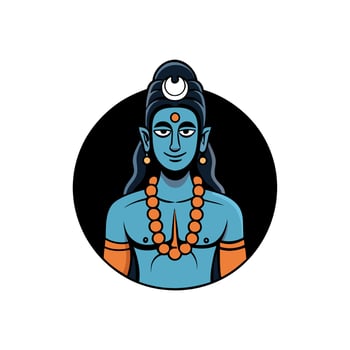 Lord Shiva Indian God of Hindu illustration on dark background vector