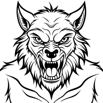 A wolf head with its mouth open and teeth vector