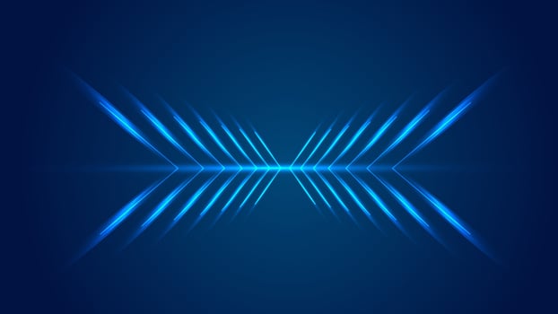 Futuristic technology background. Abstract blue neon glowing line tech illustration vector