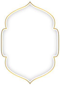 Luxurious Islamic Border Frame in White and Gold Style png