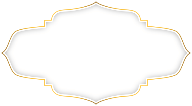 Exquisite White and Gold Islamic Border with Elegant Shadows png