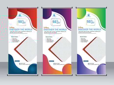 Professional Corporate Business Roll up banner design template vector