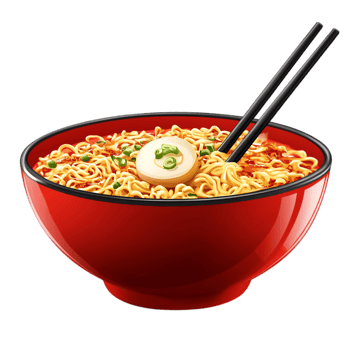 A bowl of noodles with chopsticks in it png