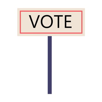 Hand holding vote sign. Concept of presidential campaign. Vote 2024 USA. illustration. vector