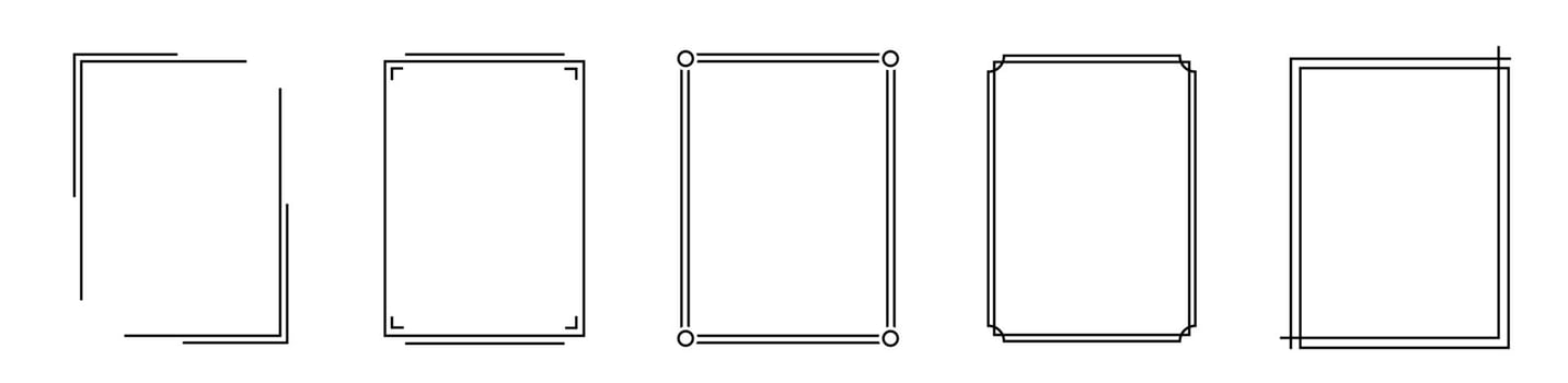 Black outline of frame for decoration. Simple frameworks for exhibition vector