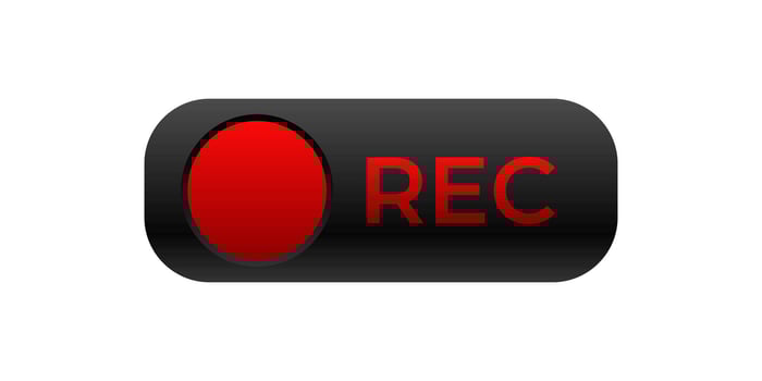 Rec indicator for live recording. vector