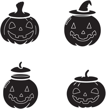 Collection of Scary Pumpkin Faces Illustration vector