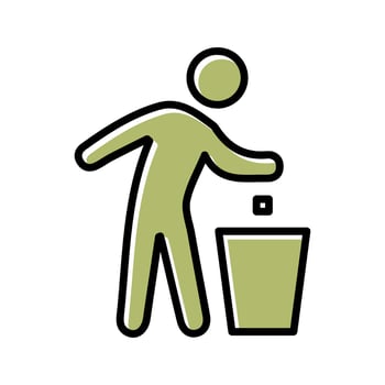 Litter in Bin Sign Icon Design vector
