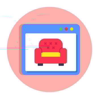 Editable design icon of online furniture vector