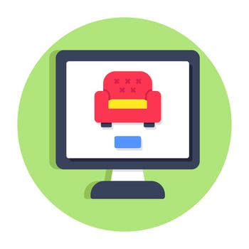 Editable design icon of online furniture vector