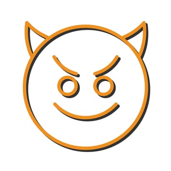 Smiling Face with Horns Icon Design vector