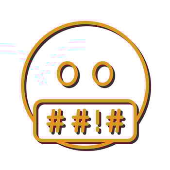 Face with Symbols on Mouth Icon Design vector