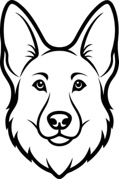 Sharp Dog Face Drawing for Logos vector