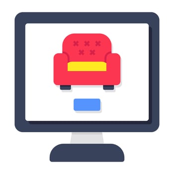 Editable design icon of online furniture vector
