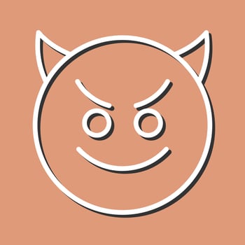 Smiling Face with Horns Icon Design vector