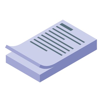 Stack of papers with folded corner representing documents vector