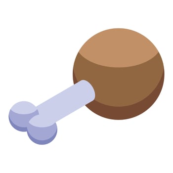 Cooked chicken leg isometric food icon vector