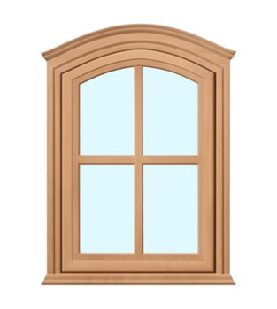 Semi Arch Window Isolated on Transparent Background png