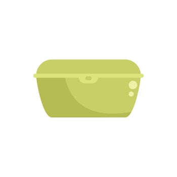 Green lunchbox container keeping food fresh for lunch break vector