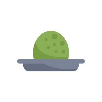 Round green japanese mochi dessert resting on plate vector