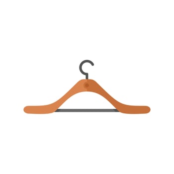 Wooden clothes hanger hanging on white background vector