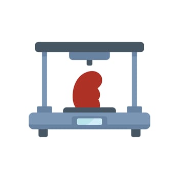 Bioprinting machine creating an artificial kidney for medical use vector