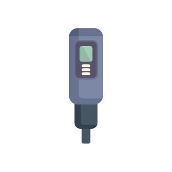 Electric vehicle charger displaying charging information vector