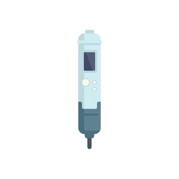 Electronic device measuring water quality with buttons and display showing results vector