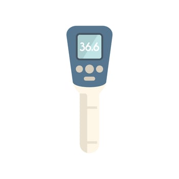 Digital medical thermometer showing normal temperature reading vector