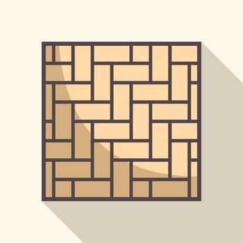 Square shaped wood parquet flooring pattern with long shadow vector