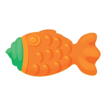 Taiyaki japanese fish shaped cake filled with matcha cream icon vector