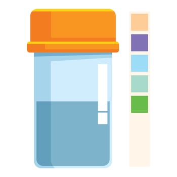 Medical urine test with color scale showing different results vector