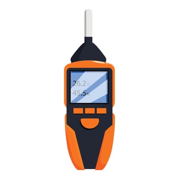 Digital thermohygrometer showing temperature and humidity level vector