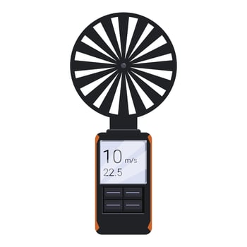 Digital anemometer showing wind speed measurement on display vector