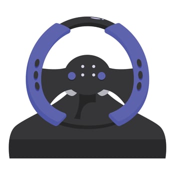 Racing simulator steering wheel for video game consoles and pc vector