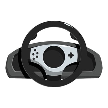 Game steering wheel for video game consoles and pc driving simulator vector