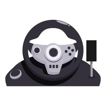 Racing simulator steering wheel with gear shift lever for realistic gaming experience vector