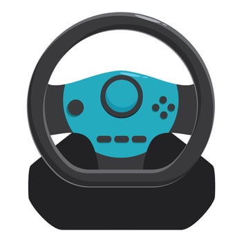 Modern gaming steering wheel for playing video games vector