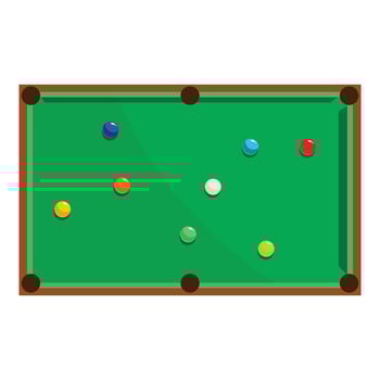 Empty pool table with colorful balls scattered around vector