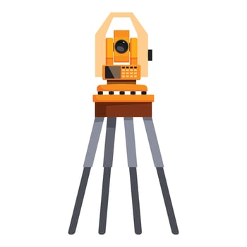 Modern digital theodolite surveying tool on tripod for accurate measurements vector