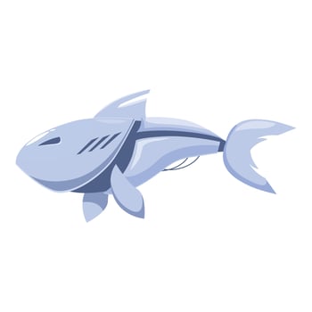 Futuristic metallic robot fish swimming underwater vector
