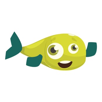 Cartoon fish smiling and raising fins in celebration vector
