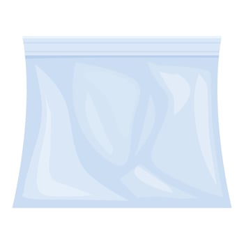 Realistic blue plastic zipper bag isolated on white background vector
