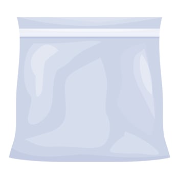 Realistic empty plastic pouch bag with zipper packaging storing vector