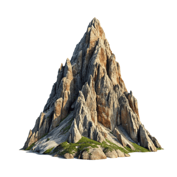 A mountain with a large rock on top png